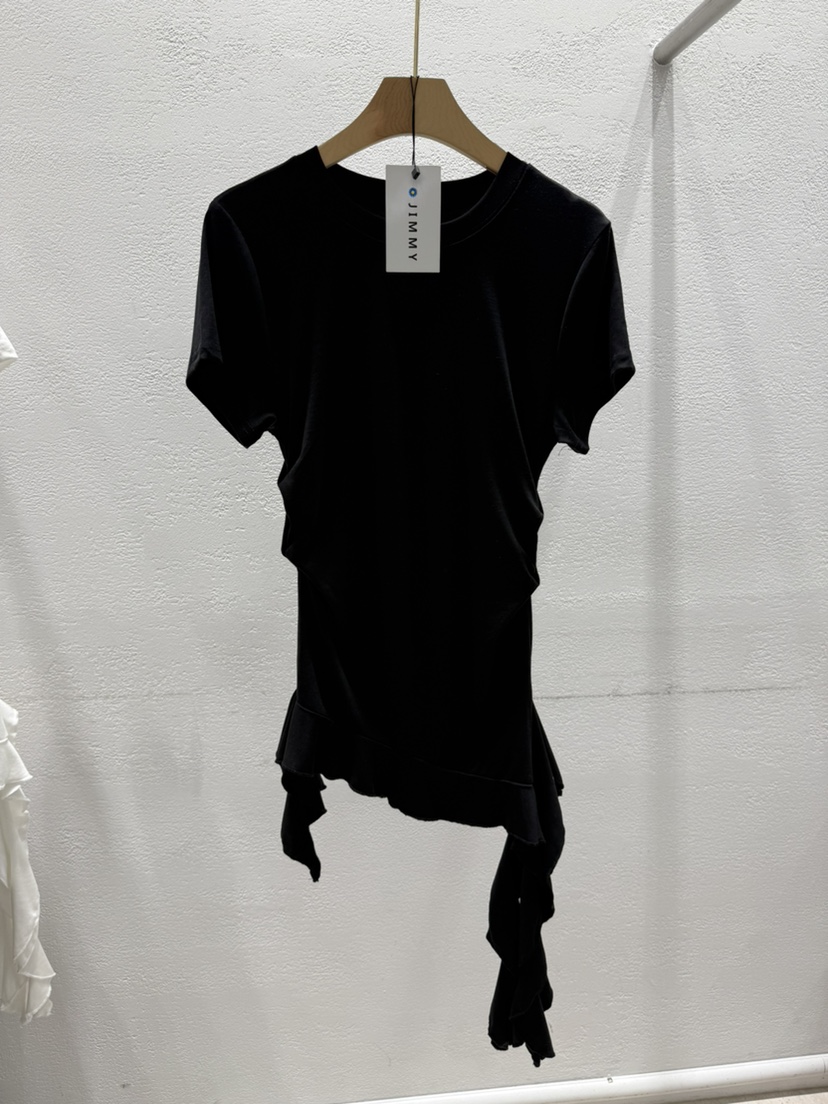 JIMMY韓國代購女士新品時尚休閑真品職業推薦熱賣T恤荷葉邊JIMMY/REMAKET恤圖色2