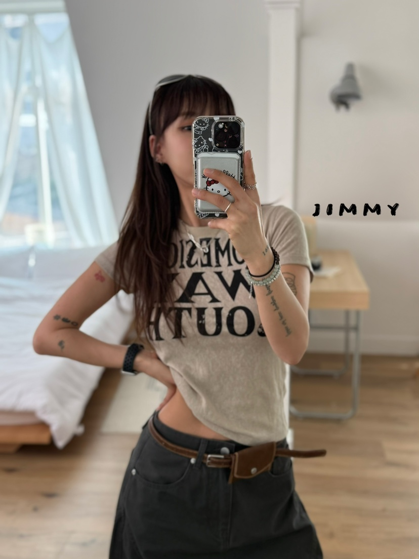 JIMMY韓國代購女裝新品休閑26春夏職業推薦熱賣人氣時尚T恤JIMMY/REMAKET恤