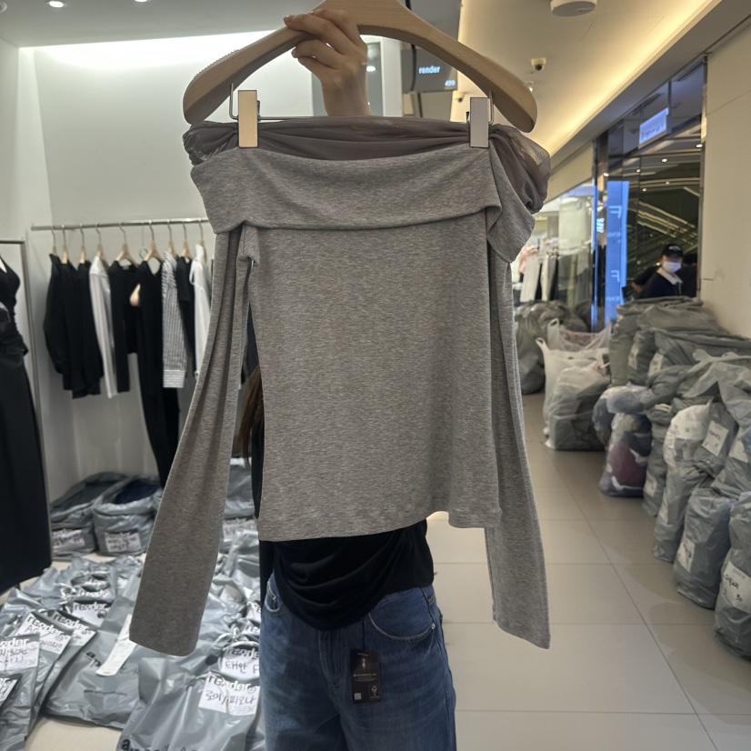 RENDER韓國代購女士新品熱賣推薦人氣休閑26春夏長袖T恤透明RENDER長袖T恤