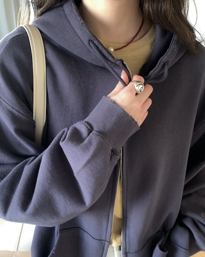 PEBBLE東大門實拍女士新品職業時尚真品夾克連帽衫拉鏈復古PEBBLE夾克