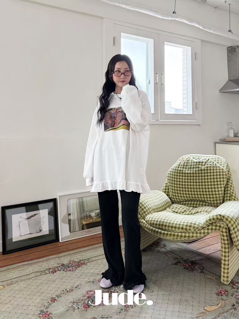 HEYJUDE東大門直郵女士新款真品時尚推薦26春夏長袖T恤復古HEYJUDE長袖T恤