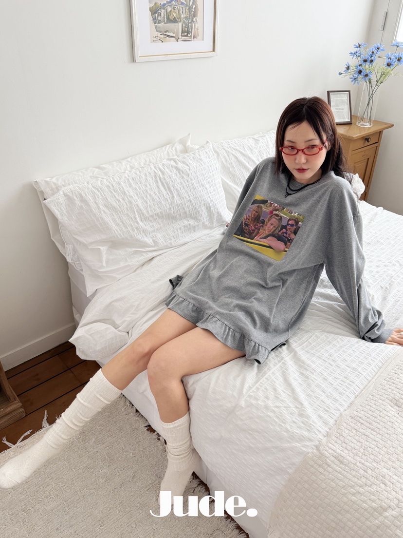 HEYJUDE東大門直郵女士新款真品時尚推薦26春夏長袖T恤復古HEYJUDE長袖T恤