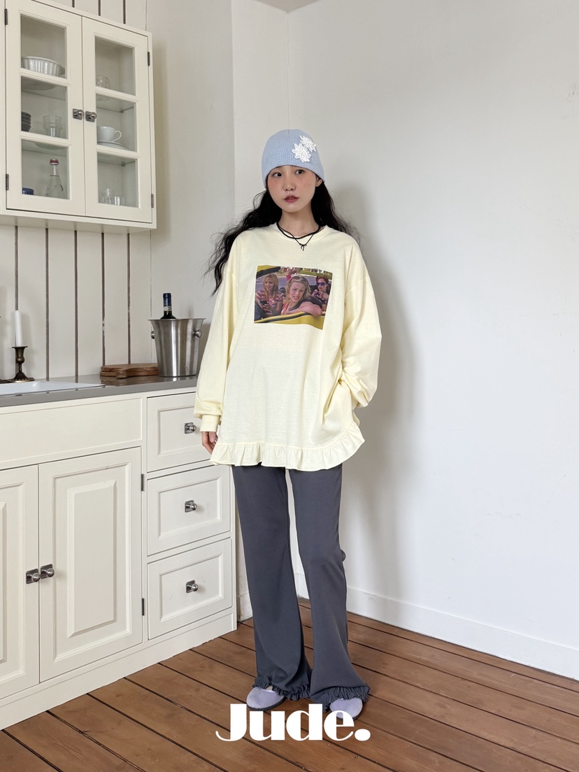 HEYJUDE東大門直郵女士新款真品時尚推薦26春夏長袖T恤復古HEYJUDE長袖T恤