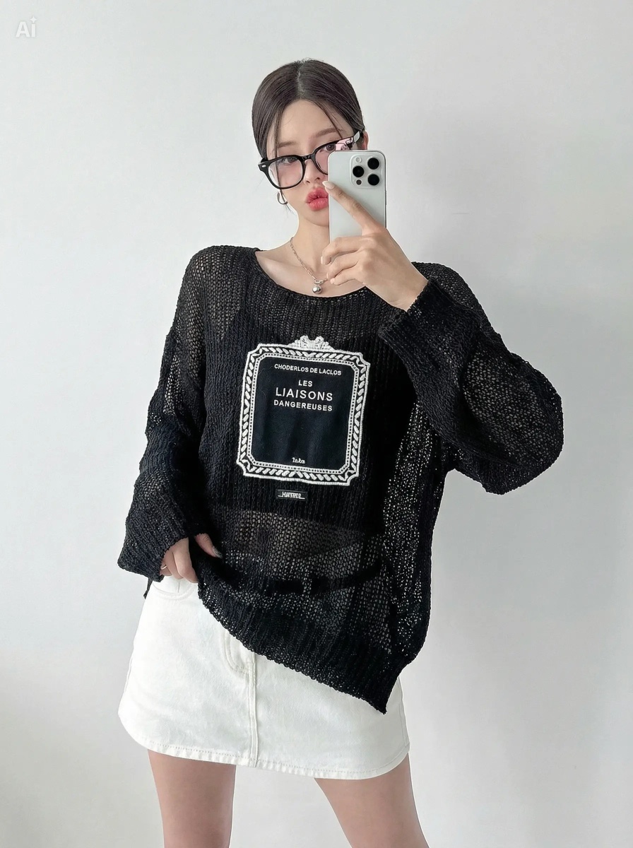 IAAN東大門實拍女士新品26春夏休閑人氣職業時尚推薦針織衫iaAn針織衫