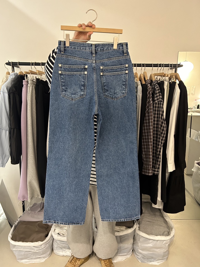 AS THOUGHT東大門直郵女裝新款熱賣人氣推薦職業休閑牛仔褲AS THOUGHT牛仔褲