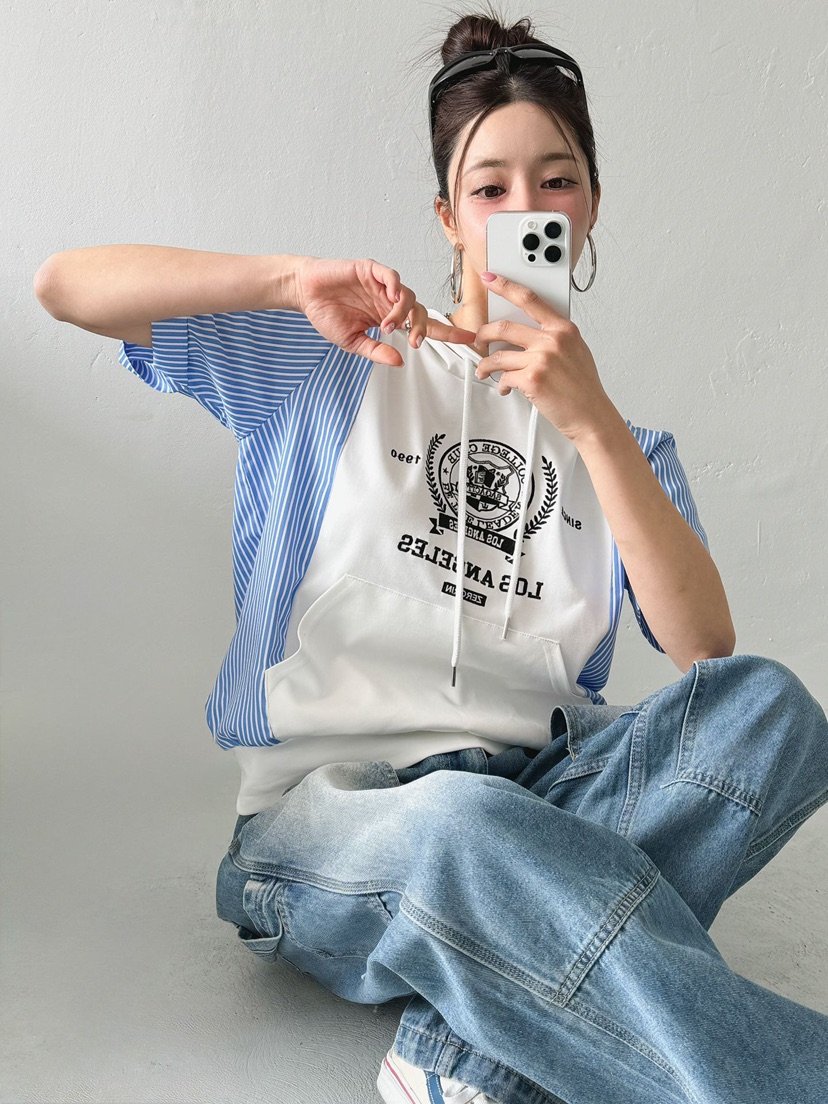 IAAN東大門代購女裝新品26春夏人氣熱賣休閑時尚T恤連帽衫iaAnT恤