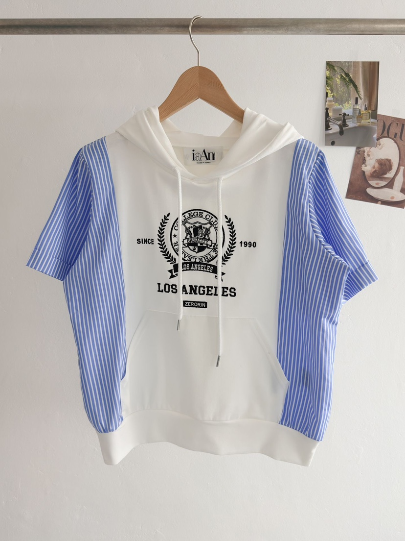 IAAN東大門代購女裝新品26春夏人氣熱賣休閑時尚T恤連帽衫iaAnT恤圖色1