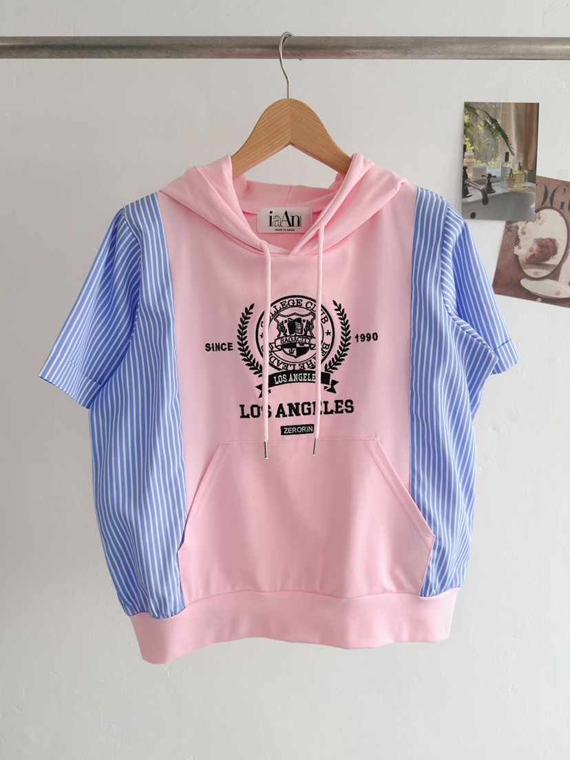 IAAN東大門代購女裝新品26春夏人氣熱賣休閑時尚T恤連帽衫iaAnT恤圖色2