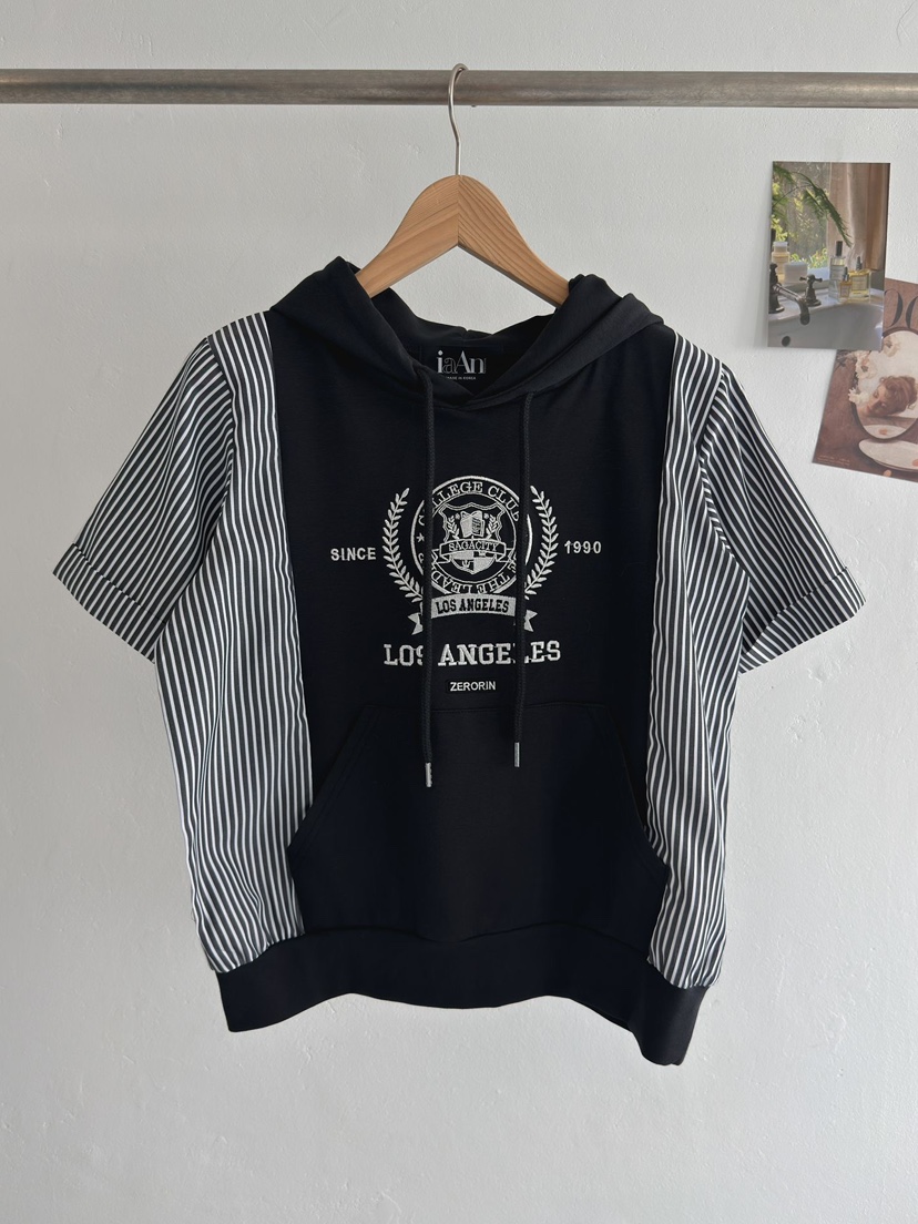 IAAN東大門代購女裝新品26春夏人氣熱賣休閑時尚T恤連帽衫iaAnT恤圖色3