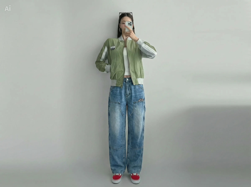 IAAN東大門代購女裝新品職業時尚26春夏真品人氣休閑牛仔褲iaAn牛仔褲