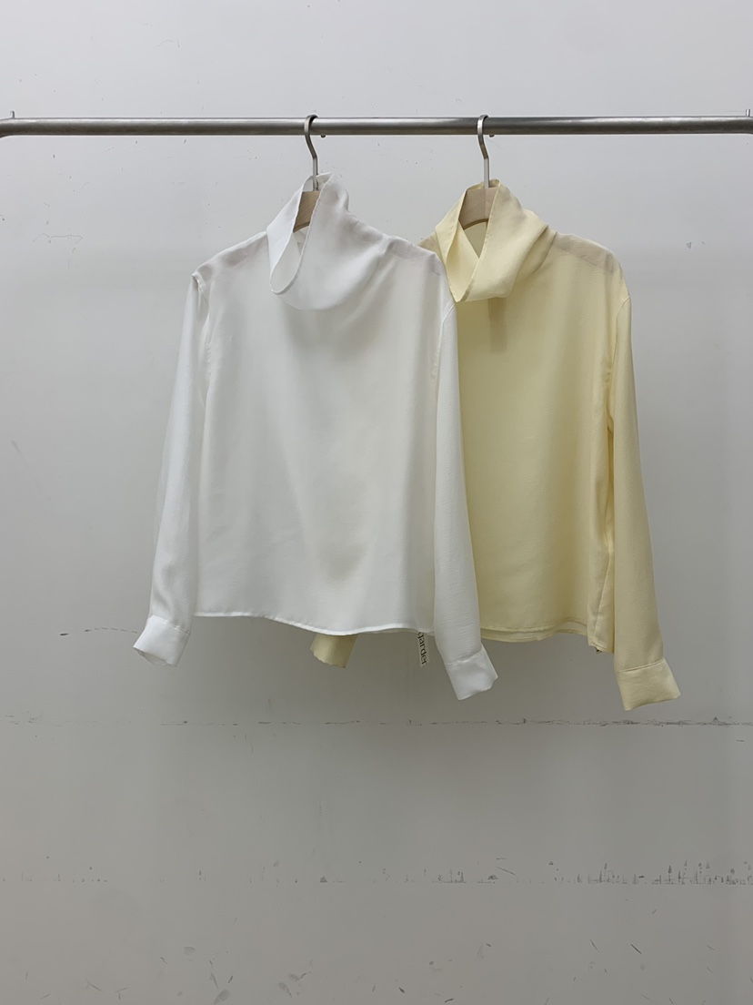 B_GARDER東大門實拍女士新品熱賣26春夏襯衫蕾絲衫真絲高領B.GARDER襯衫/蕾絲衫