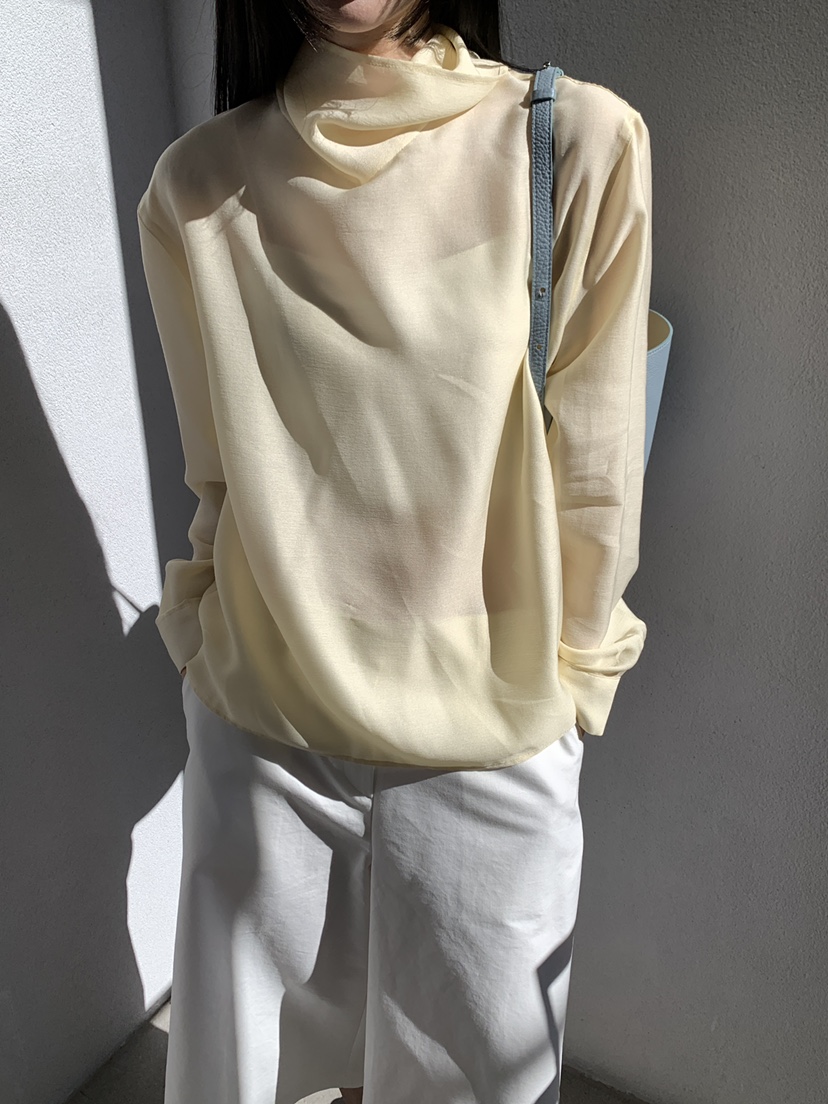 B_GARDER東大門實拍女士新品熱賣26春夏襯衫蕾絲衫真絲高領B.GARDER襯衫/蕾絲衫