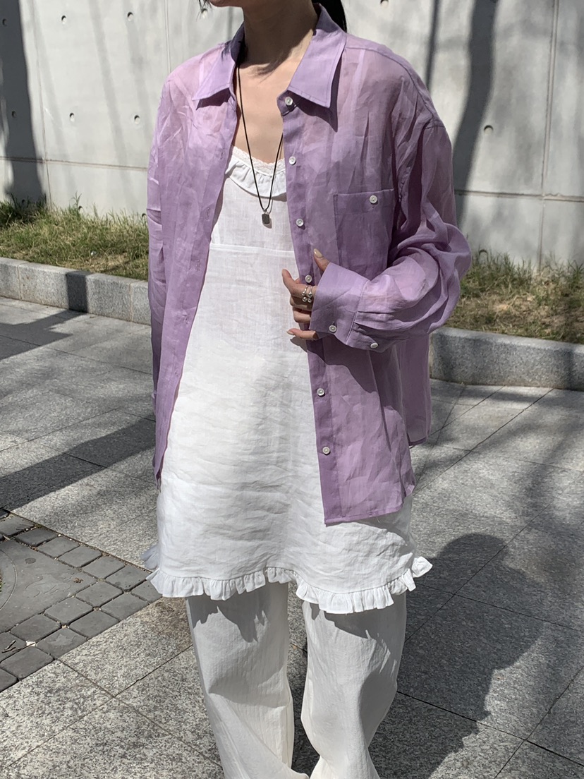 B_GARDER東大門直郵女士新品推薦人氣休閑襯衫蕾絲衫亞麻B.GARDER襯衫/蕾絲衫