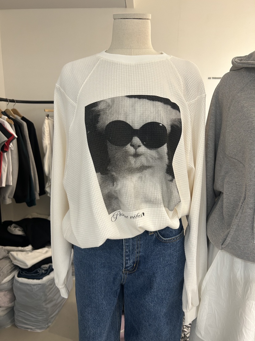 AS THOUGHT東大門代購女士新品推薦26春夏長袖T恤華夫格AS THOUGHT長袖T恤圖色1