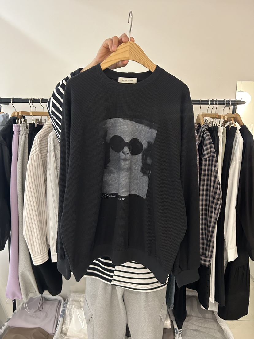 AS THOUGHT東大門代購女士新品推薦26春夏長袖T恤華夫格AS THOUGHT長袖T恤圖色3