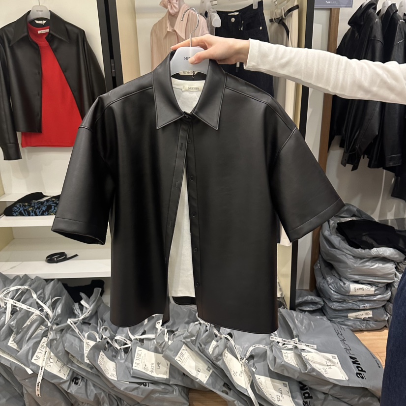 MUYBIEN韓國直郵女裝新款26春夏職業人氣時尚休閑皮衣皮革MUYBIEN皮衣圖色1
