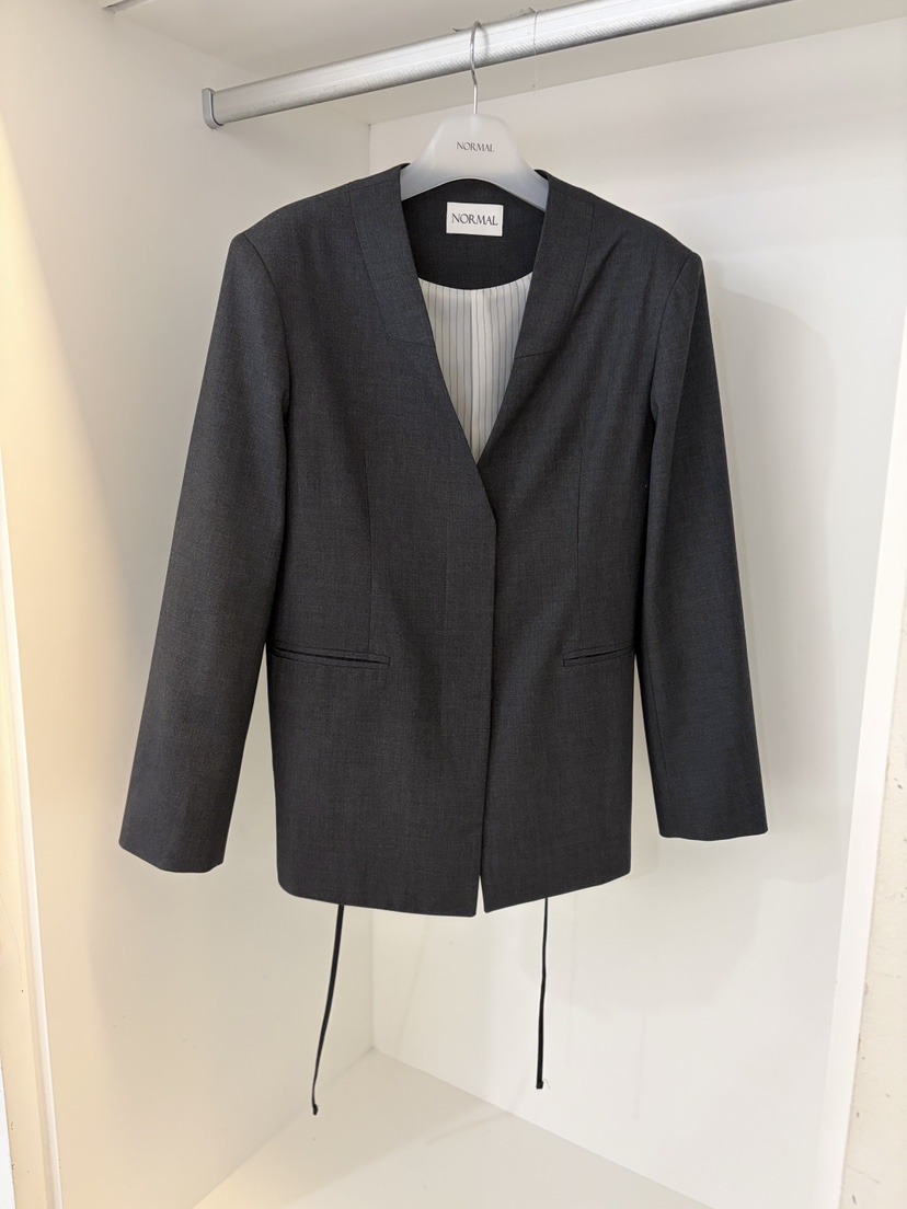 NORMAL韓國代購女士新款26春夏休閑人氣真品時尚夾克含腰繩NORMAL夾克圖色2