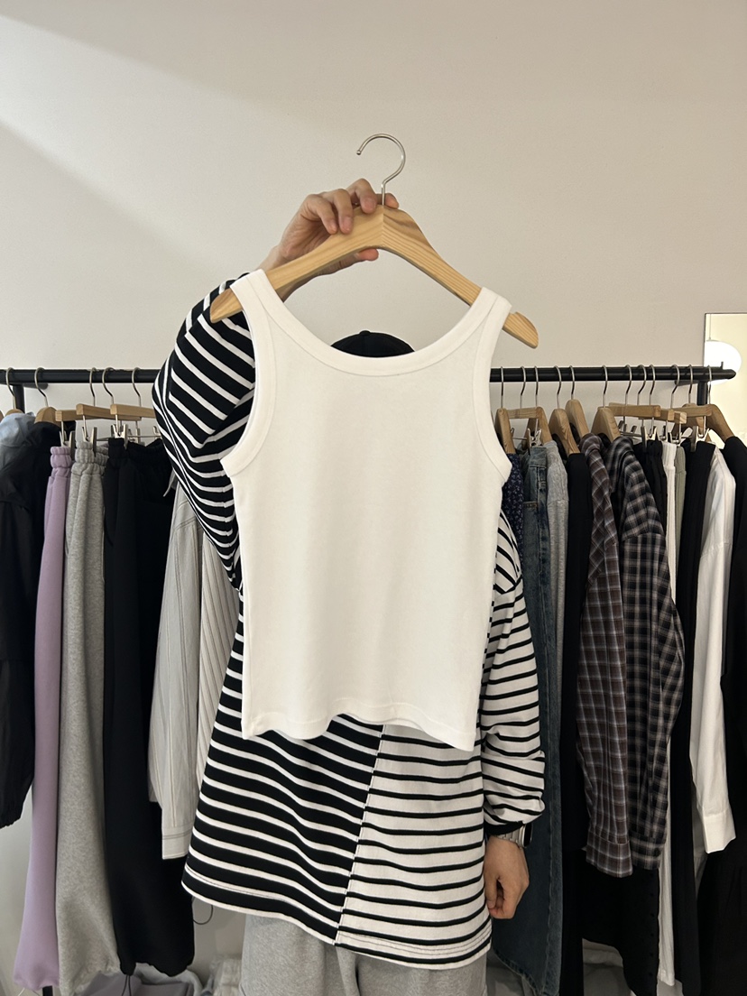 AS THOUGHT東大門直郵女士新品26春夏推薦職業真品吊帶背心AS THOUGHT吊帶/背心圖色1