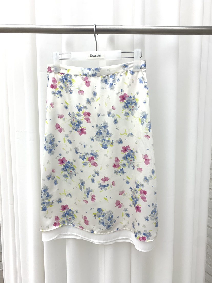 B_GARDER東大門代購女士新品時尚休閑真品半身裙中短裙花朵B.GARDER半身裙/中短裙圖色1
