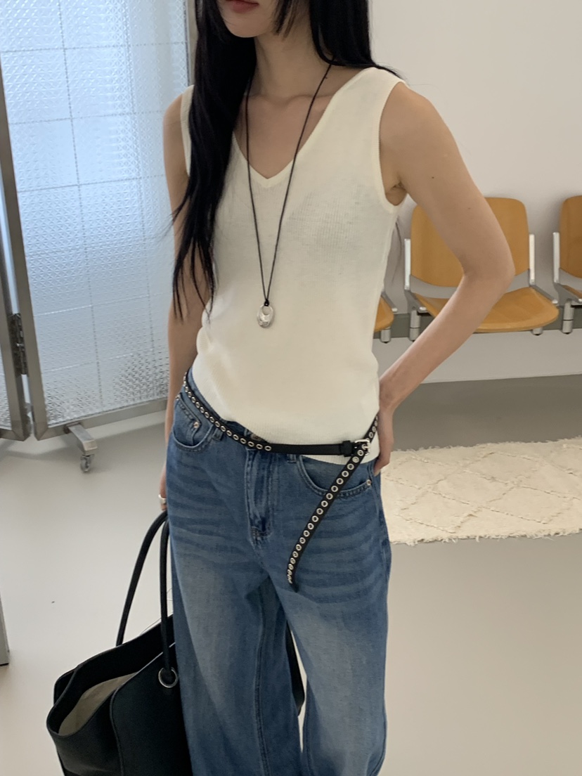 RIVER RAIN韓國直郵女裝新款人氣真品26春夏吊帶背心不對稱RIVER RAIN吊帶/背心