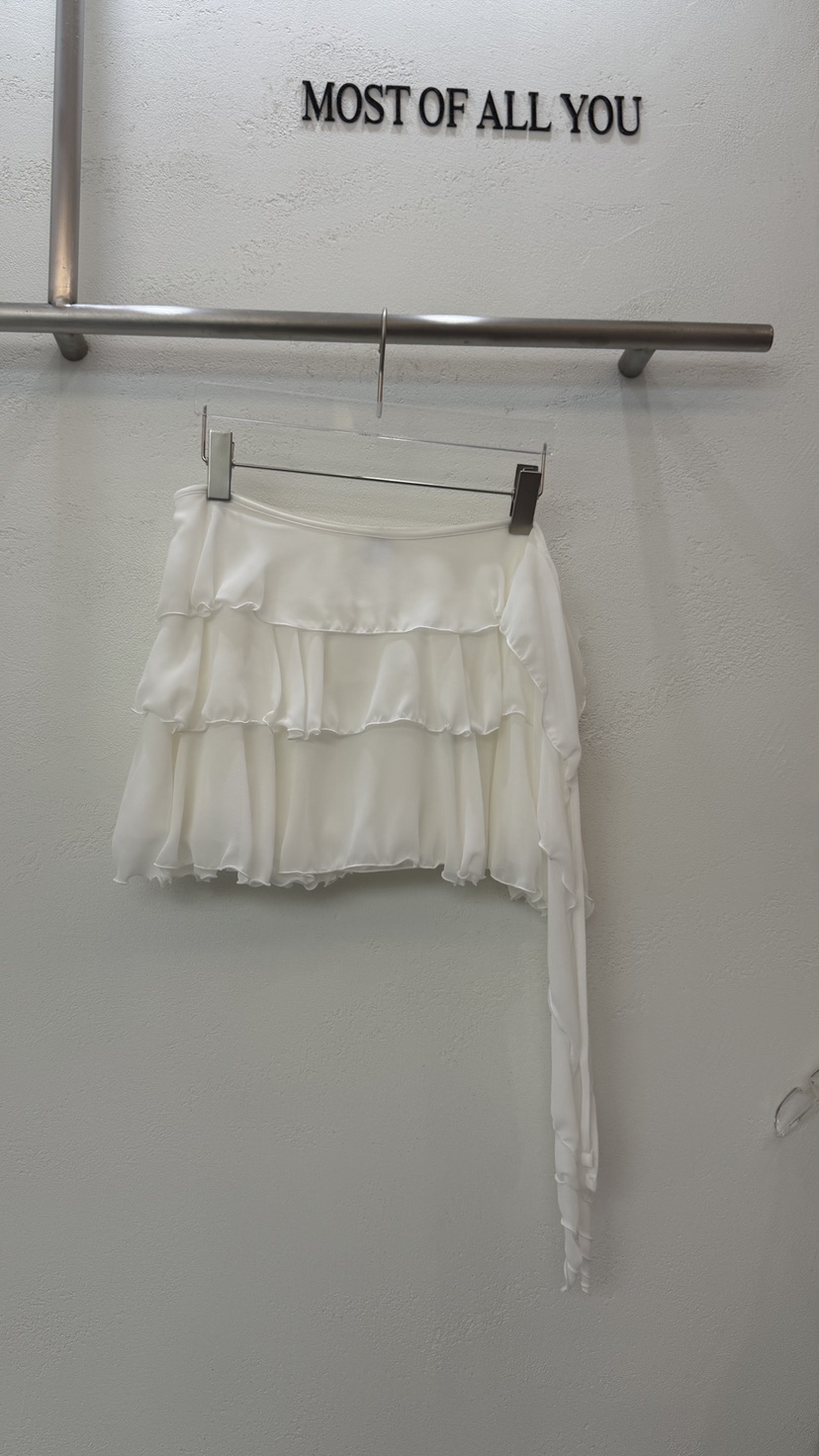 MOST OF ALL U東大門直郵女士新品熱賣短裙荷葉邊披肩雪紡MOST OF ALL U短裙圖色1