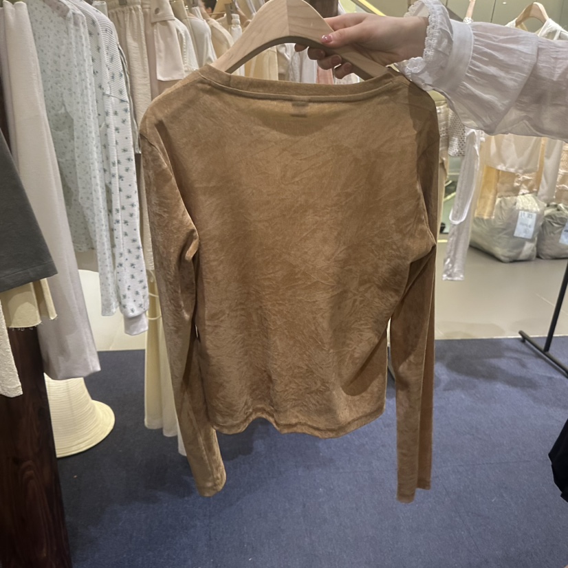 FURE東大門代購女士新品熱賣時尚真品休閑職業長袖T恤天鵝絨FURE長袖T恤