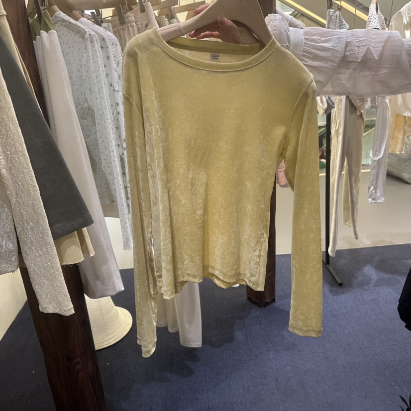 FURE東大門代購女士新品熱賣時尚真品休閑職業長袖T恤天鵝絨FURE長袖T恤圖色2