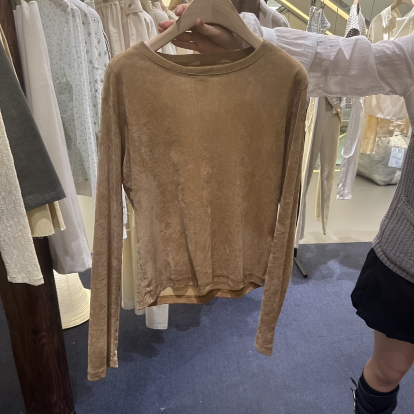 FURE東大門代購女士新品熱賣時尚真品休閑職業長袖T恤天鵝絨FURE長袖T恤圖色3