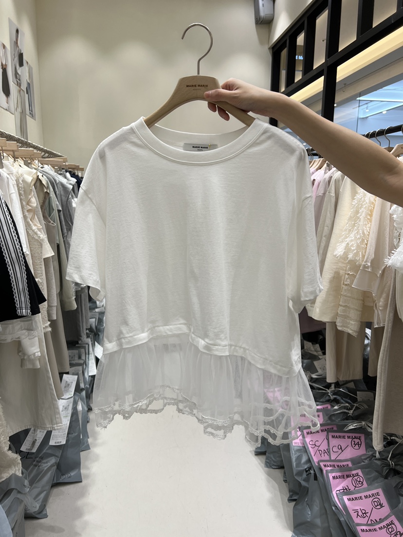 MARIE MARIE東大門直郵女裝新款時尚真品熱賣26春夏T恤網眼MARIE MARIET恤圖色1
