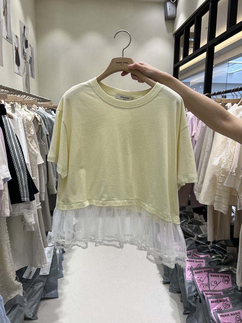 MARIE MARIE東大門直郵女裝新款時尚真品熱賣26春夏T恤網眼MARIE MARIET恤圖色2