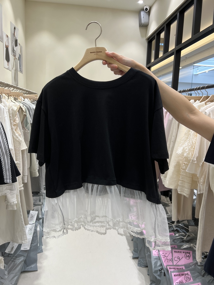 MARIE MARIE東大門直郵女裝新款時尚真品熱賣26春夏T恤網眼MARIE MARIET恤圖色3