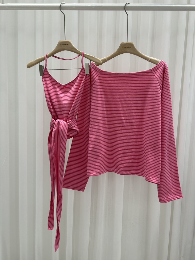 IF YOU SAY SO/PLUM-Q韓國代購女士新品休閑套裝兩件套條紋IF YOU SAY SO/PLUM-Q套裝