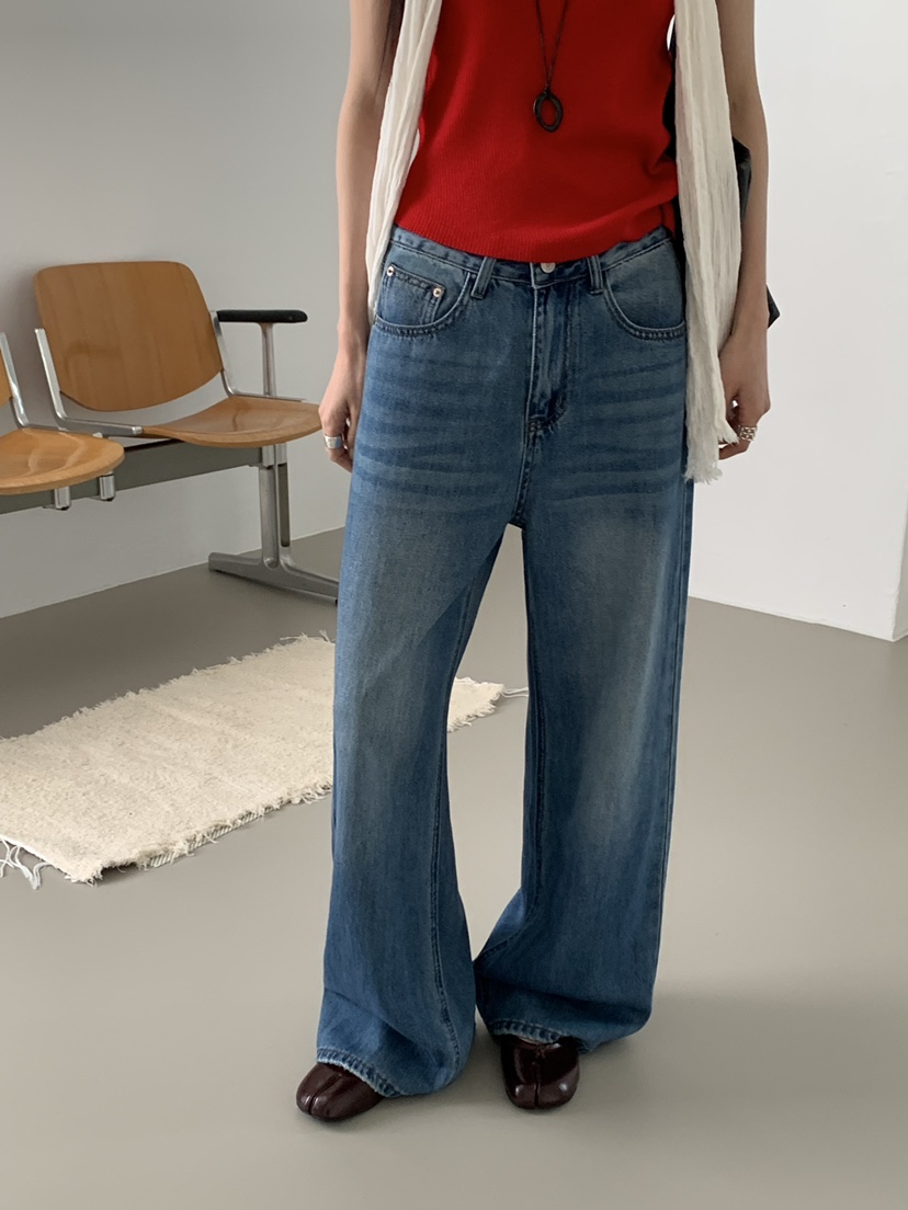 RIVER RAIN東大門代購女士新品職業時尚熱賣牛仔褲直筒牛仔RIVER RAIN牛仔褲