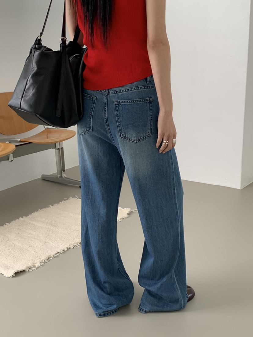 RIVER RAIN東大門代購女士新品職業時尚熱賣牛仔褲直筒牛仔RIVER RAIN牛仔褲