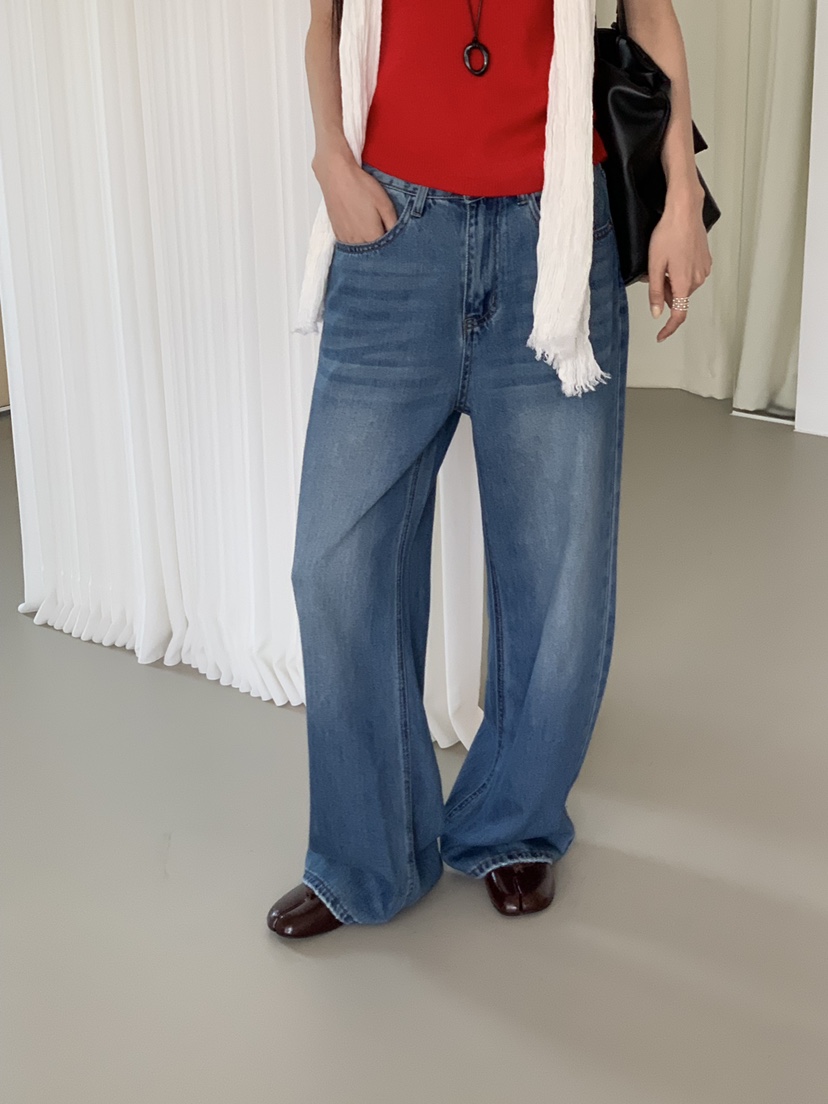 RIVER RAIN東大門代購女士新品職業時尚熱賣牛仔褲直筒牛仔RIVER RAIN牛仔褲