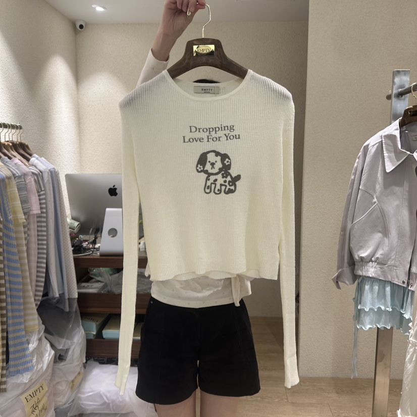 EMPTY韓國代購女裝新品熱賣職業推薦休閑人氣真品26春夏針織衫EMPTY針織衫圖色4奶油色