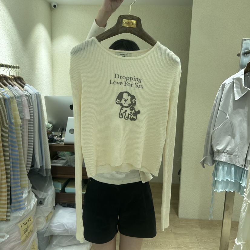 EMPTY韓國代購女裝新品熱賣職業推薦休閑人氣真品26春夏針織衫EMPTY針織衫圖色5米色