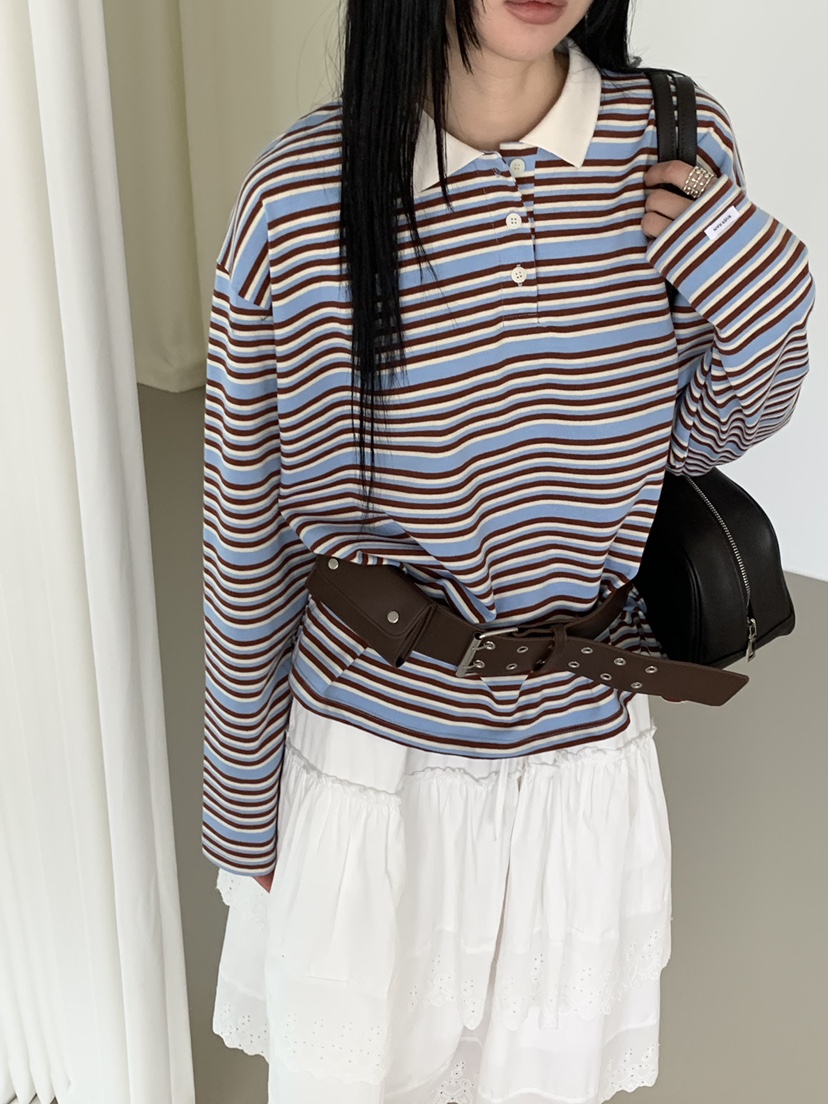 RIVER RAIN東大門直郵女士新品26春夏休閑真品人氣長袖T恤RIVER RAIN長袖T恤