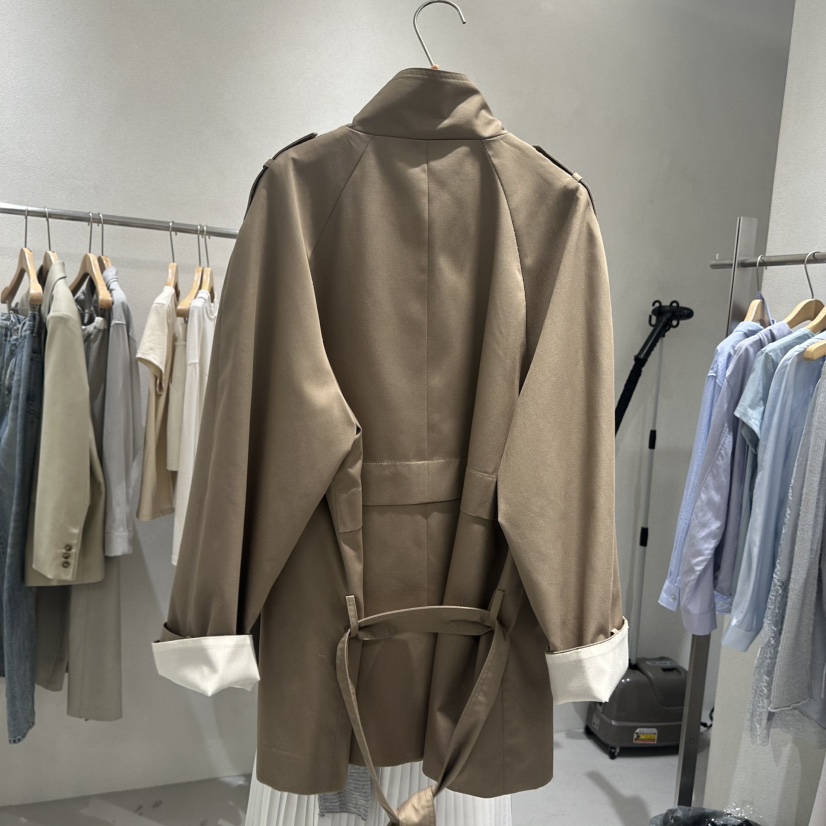 OVU東大門直郵女士新品人氣26春夏職業休閑長款風衣含腰帶OVU長款風衣