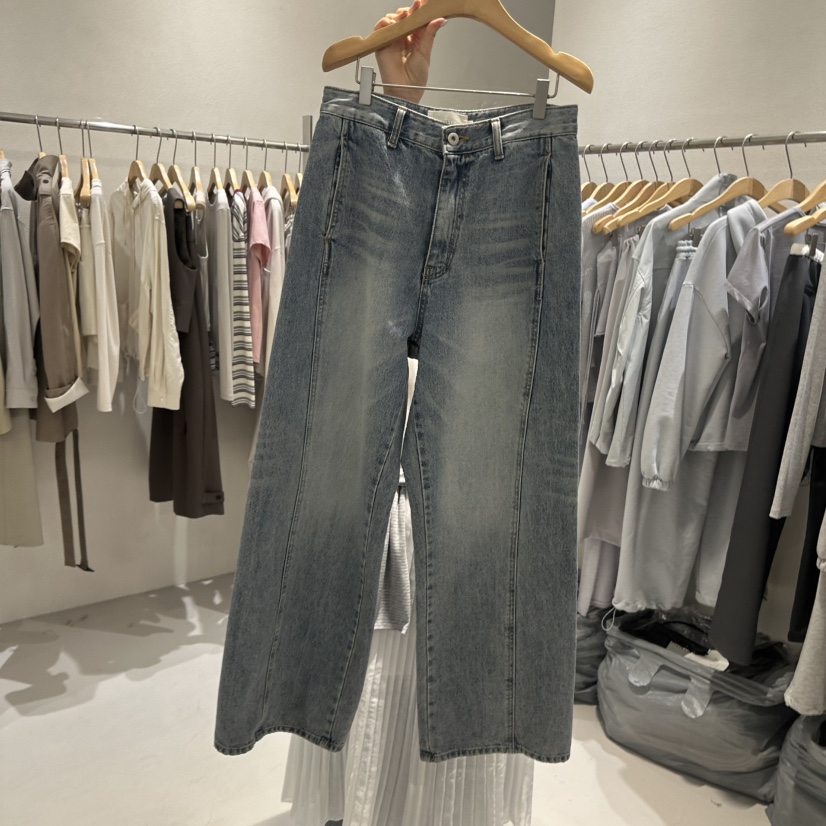 OVU東大門代購女士新品職業休閑人氣真品熱賣時尚26春夏牛仔褲OVU牛仔褲圖色1