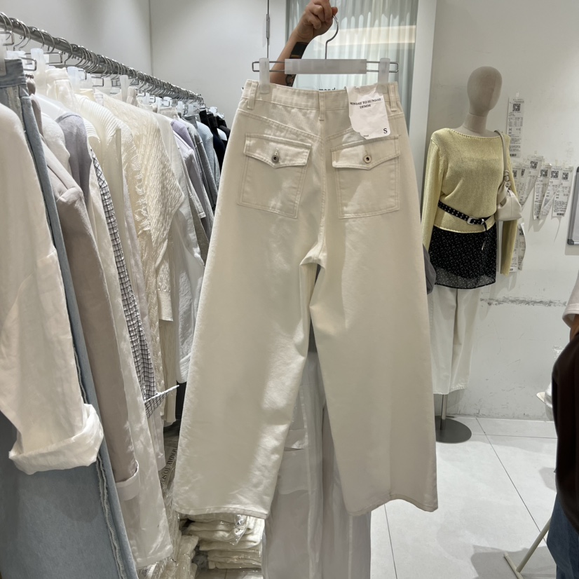 MONDAY TO SUNDAY韓國直郵女裝新款休閑真品牛仔褲口袋MONDAY TO SUNDAY牛仔褲