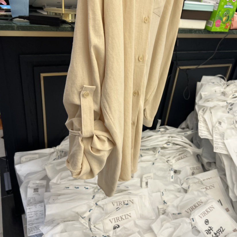 VIRKIN東大門代購女裝新款人氣熱賣時尚26春夏襯衫蕾絲衫亞麻VIRKIN襯衫/蕾絲衫