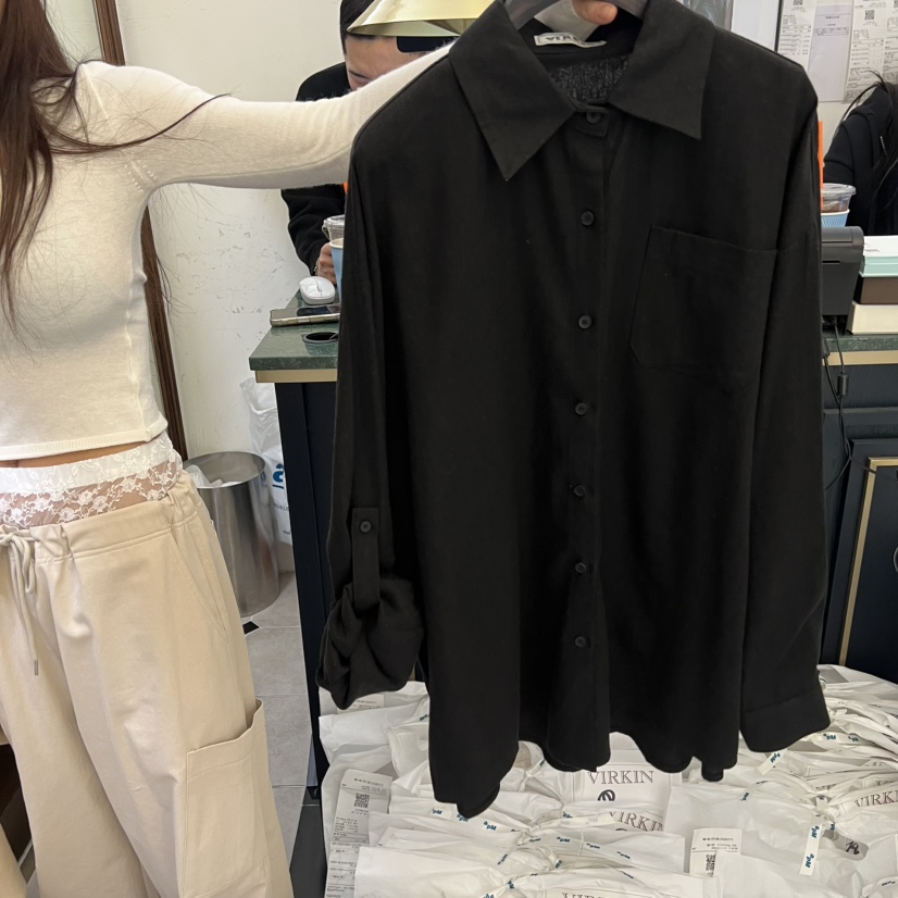 VIRKIN東大門代購女裝新款人氣熱賣時尚26春夏襯衫蕾絲衫亞麻VIRKIN襯衫/蕾絲衫圖色3