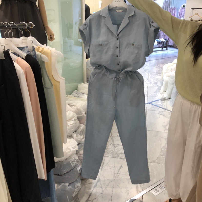 ALMOND東大門代購女裝新款熱賣時尚推薦人氣真品連體褲亞麻ALMOND連體褲圖色2