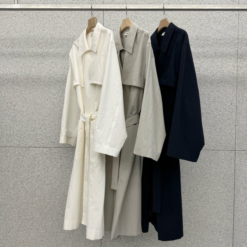 AT THE BAGEL東大門直郵女士新款26春夏長款風衣含腰帶AT THE BAGEL長款風衣