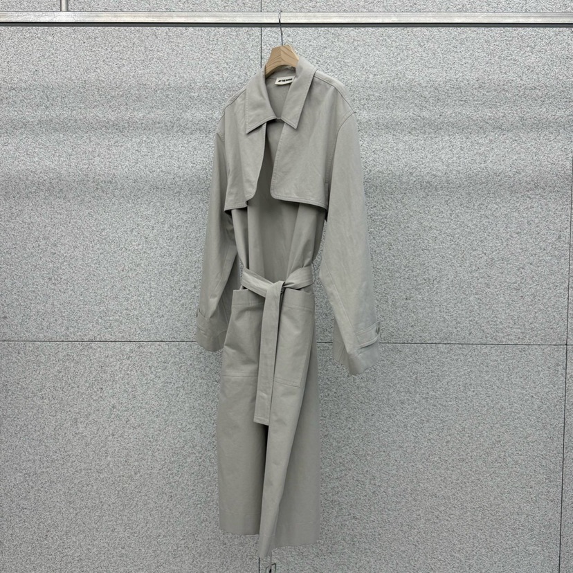 AT THE BAGEL東大門直郵女士新款26春夏長款風衣含腰帶AT THE BAGEL長款風衣圖色2