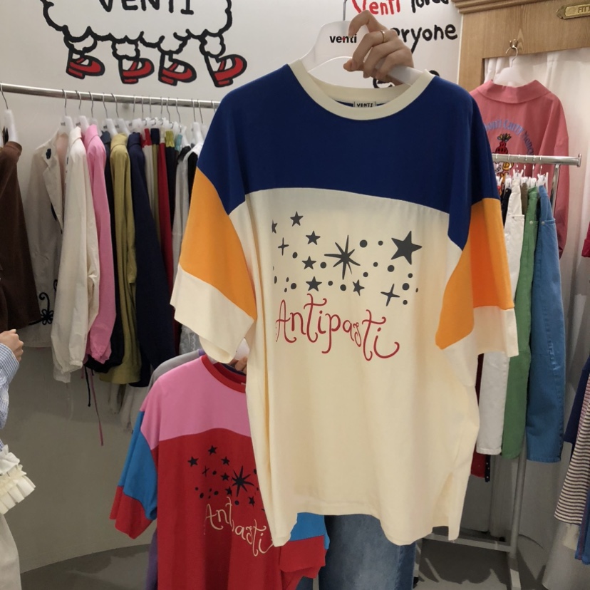 VENTI韓國代購女裝新款真品休閑職業時尚26春夏熱賣人氣T恤VENTIT恤圖色1