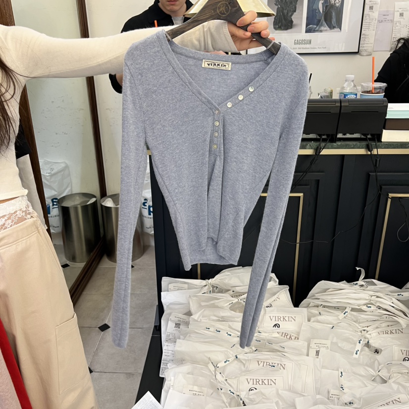 VIRKIN東大門直郵女士新品推薦26春夏時尚人氣針織衫紐扣VIRKIN針織衫圖色6