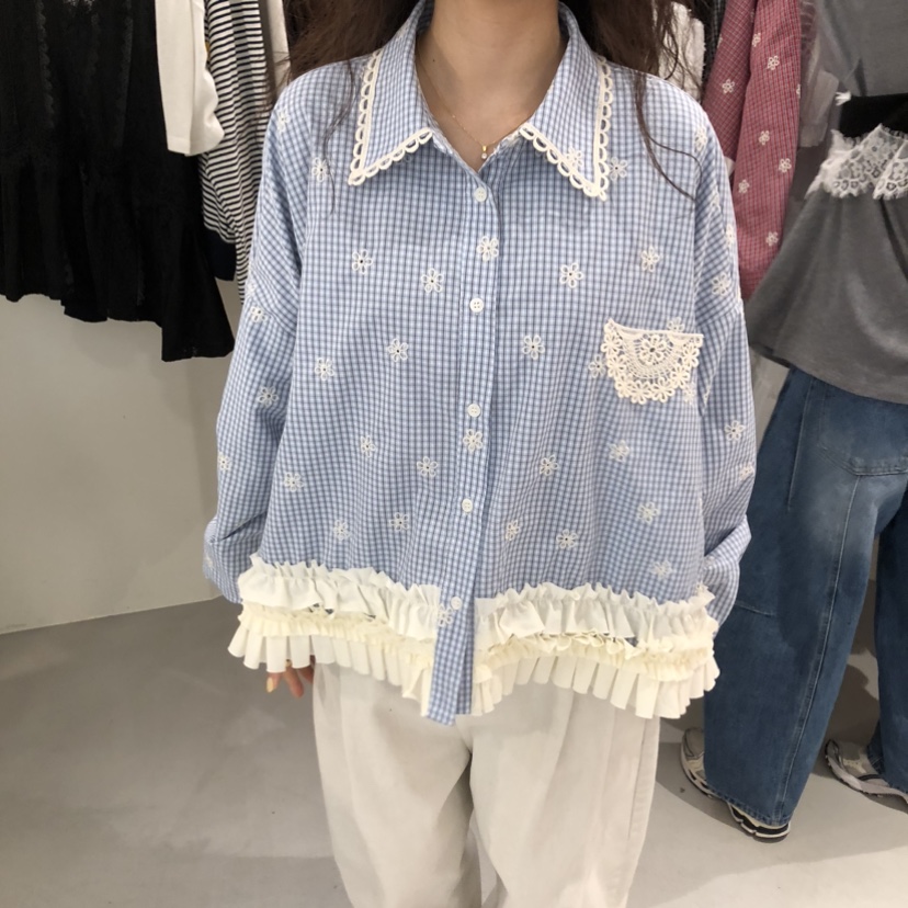 VENTI韓國直郵女裝新款職業推薦時尚休閑人氣夾克荷葉邊蕾絲VENTI夾克圖色2