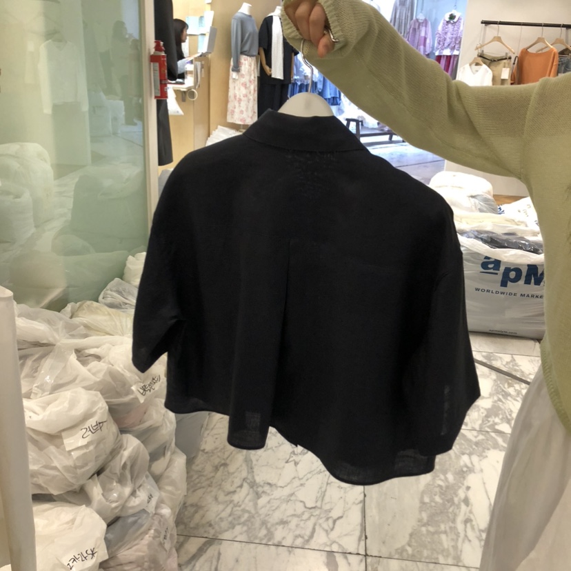 ALMOND韓國代購女裝新款休閑真品熱賣人氣26春夏襯衫蕾絲衫ALMOND襯衫/蕾絲衫